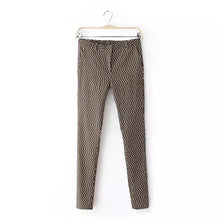New Women Geometric Print Pants Female Skinny Pencil Pants Plus Size Ankle-Length Mid Trousers 72091 GS
