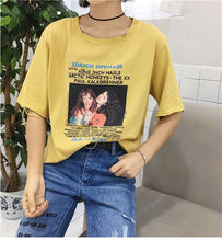 New Women Harajuku Girl Character Letter Print t-shirt Women Short Sleeve T shirts Female O-neck Tops Plus Size 72613 GS