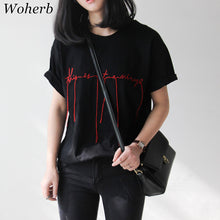 New Women Harajuku Letter Embroidery Tassel t-shirt Korean style Women Short Sleeve T shirts Female O-neck Tops Plus Size GS