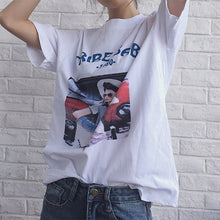 New Women Harajuku Retro Girl Prints Letter Print t-shirt Women Short Sleeve T shirts Female O-neck Tops Plus Size 72687 GS