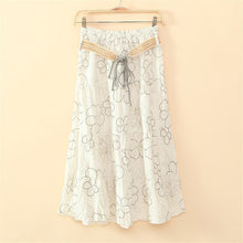 New Women Summer Skirt Long Floral skirts Female Fashion Bohemia Plus Size Elegantes Faldas With Bow Sashes 72426 GS