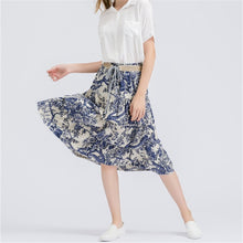 New Women Summer Skirt Long Floral skirts Female Fashion Bohemia Plus Size Elegantes Faldas With Bow Sashes 72426 GS