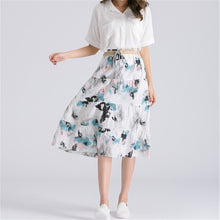 New Women Summer Skirt Long Floral skirts Female Fashion Bohemia Plus Size Elegantes Faldas With Bow Sashes 72426 GS