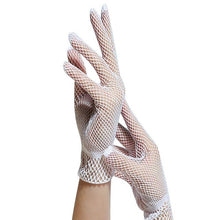 New Women  UV-Proof Driving Gloves Nylon Mesh Fishnet Gloves Ladies Black White Guantes #03 GS