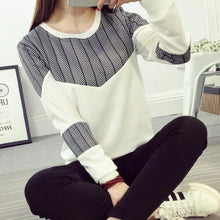 New Women T shirts clothing Geometric Print t-shirt Women Top Full Sleeve Female O-neck Plus Size tops 71743 GS