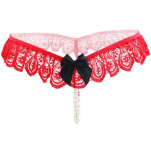 New Women Unerwear Lace Pearls Sexy G String Low Rise Sexy Lace Panties Women's Thongs Briefs UnderPants 6Colors #23 GS