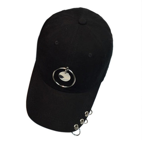 New snapback cap women Metal Ring Couple baseball cap casquette gorras hip hop Casual caps hats women baseball cap #23 GS