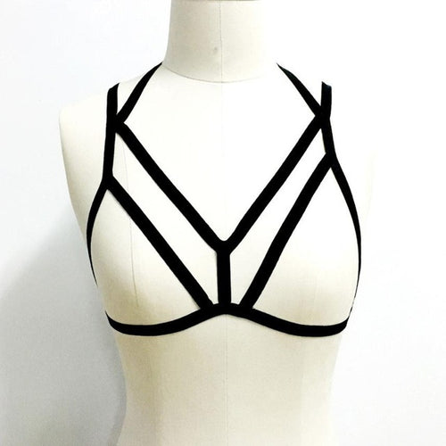 Sexy Goth Lingerie Elastic sexy Corset Bra Body Belt Strappy Crop Femme Hot Sale #63 GS