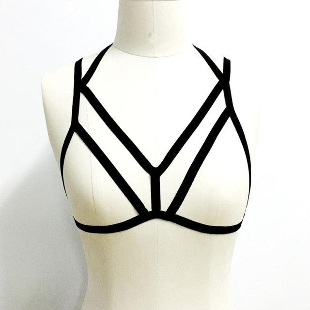 Sexy Goth Lingerie Elastic sexy Corset Bra Body Belt Strappy Crop Femme Hot Sale #63 GS