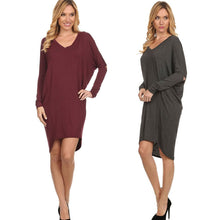 Sexy Pencil Knee-Length Dress Plus Sizes Brief Vestidos Full Batwing Sleeve V-neck Women Dresses 71997 GS