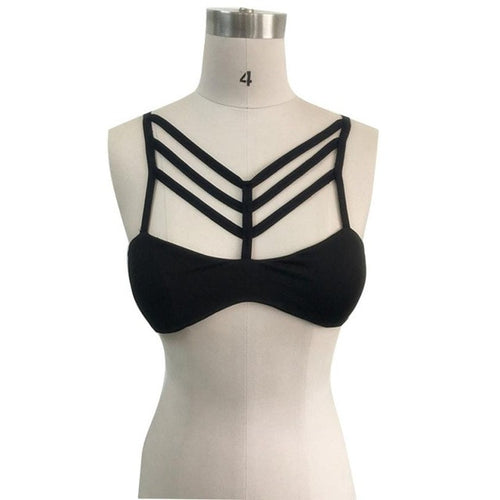 Sexy Women Hollow Crop Tops Spandex Backless Bralette Bustier Unpadded Bra Lingerie Cropped feminino #03 GS