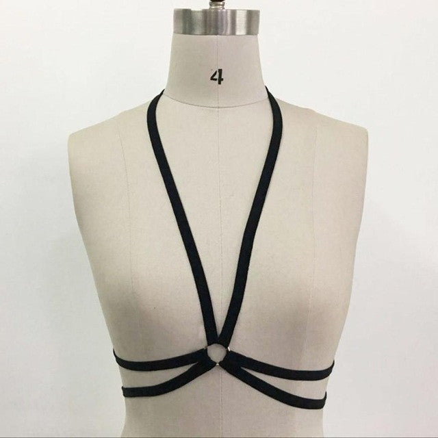 Sexy Women Ladies Basic Crop Tops Alluring Bandage Elastic sexy Bra Strappy Hollow Out Bra Bustier Female Cropped #03 GS