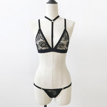 Sexy Women  Lingerie Corset Lace Bralette Bras Sexy Lace Bra+Underpants Set For Ladies Cropped Female Black White #23 GS