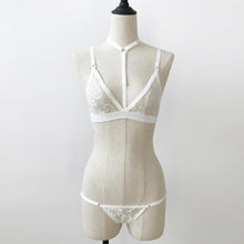 Sexy Women  Lingerie Corset Lace Bralette Bras Sexy Lace Bra+Underpants Set For Ladies Cropped Female Black White #23 GS