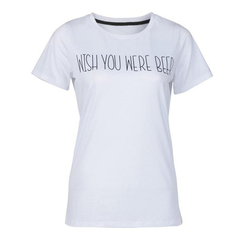 Cotton T-shirts Letter Print Casual Loose T shirt  For Women Top Tees t-shirt Female White #43 GS