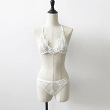 Cropped Women Lingerie Lace Sheer Corset Sexy Crop Top Lace Bra+ Underwear Set Croped Feminino Curto Black White #8 GS