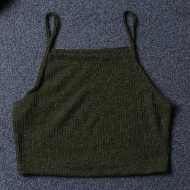 Fashion Women Knitwear Sleeveless Tank Top Women Shirt Casual Crop Tops T-Shirt Camis For Women cropped feminino #8 GS