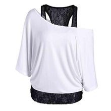 Fashion Women Lace Splice Off Shoulder Womens Shirts Tops Ladies Blouses camisetas mujer Women Clothing #23 GS