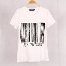 Summer New Fashion Women CODE Letter Print T Shirt Casual Woman Short Sleeve Tops O-Neck Plus Size tee 72450 GS