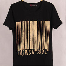 Summer New Fashion Women CODE Letter Print T Shirt Casual Woman Short Sleeve Tops O-Neck Plus Size tee 72450 GS