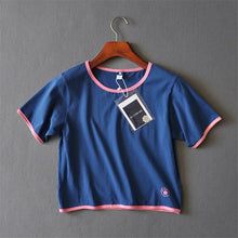 Summer New Fashion Women Top O-neck Crop Top Short Sleeve T shirt Women Short t-shirt 72078 GS