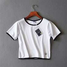 Summer New Fashion Women Top O-neck Crop Top Short Sleeve T shirt Women Short t-shirt 72078 GS