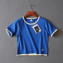 Summer New Fashion Women Top O-neck Crop Top Short Sleeve T shirt Women Short t-shirt 72078 GS