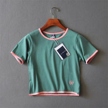 Summer New Fashion Women Top O-neck Crop Top Short Sleeve T shirt Women Short t-shirt 72078 GS