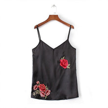 Sleeveless Tank Top For Women Sexy Appliques Rose Print Sleeveless Tank Crop Tops Vest Female Black White#63 GS