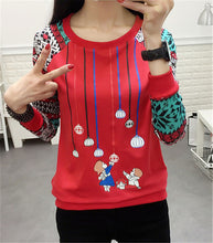 Summer Spring New Women Long Sleeve T Shirt kawaii character Print T-shirt Female Casual Tee Tops Blusas Femininas 72404 GS