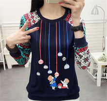 Summer Spring New Women Long Sleeve T Shirt kawaii character Print T-shirt Female Casual Tee Tops Blusas Femininas 72404 GS