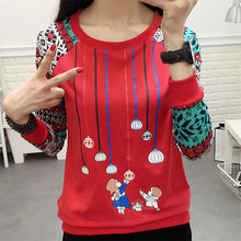 Summer Spring New Women Long Sleeve T Shirt kawaii character Print T-shirt Female Casual Tee Tops Blusas Femininas 72404 GS