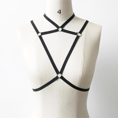 Style Sexy Women Ladies Elastic sexy Bra Strappy Hollow Out Crop Tops Halter Bra Bustier Tops Female Black #23 GS