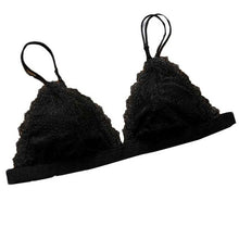 Style Women Floral Sheer Lace Triangle Bralette Bra Crop Top Lingerie Mesh lining cropped feminino #03 GS