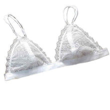 Style Women Floral Sheer Lace Triangle Bralette Bra Crop Top Lingerie Mesh lining cropped feminino #03 GS