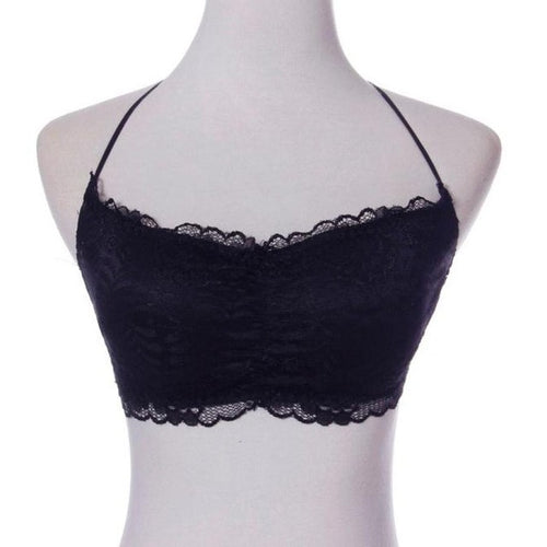 Style Women Lace Cropped Spandex Padded Strapless Crop Top Bra Cami Bralette Tank Tops croptop woman #8 GS