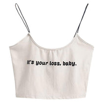 Women Sleeveless Crop Tops Letter Backless Halter Sling Camis Vest Women Tank Tops T-Shirt Femme Black White #23 GS