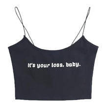 Women Sleeveless Crop Tops Letter Backless Halter Sling Camis Vest Women Tank Tops T-Shirt Femme Black White #23 GS