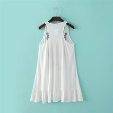 Vestidos Plus Size Sexy A-line Knee-length Dress Brief Sleeveless O-neck Tribal Print Embroidery Women Dresses 7 GS
