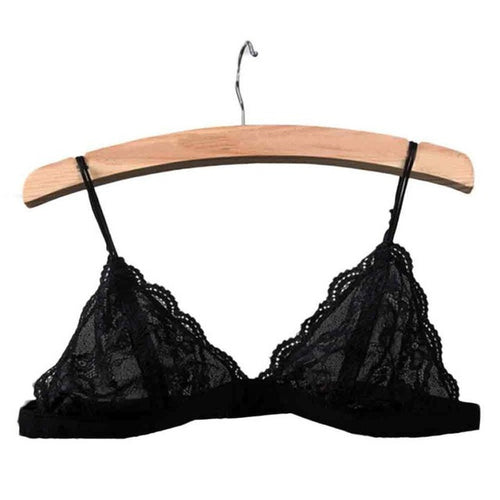 Women Floral Sheer Lace Crop Top Unpadded Hollow Out Triangle Bralette Bra Bustier Crop Top Lingerie Mesh lining Camis #43 GS