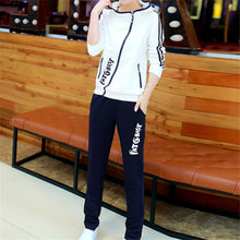 Women Sets&Suit Hooded Full t-shirt Plus Size Casual Set 2 Piece Letter Print Full Length Sets With Zipper 71941 GS