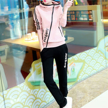 Women Sets&Suit Hooded Full t-shirt Plus Size Casual Set 2 Piece Letter Print Full Length Sets With Zipper 71941 GS