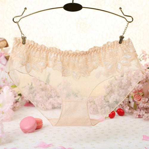 Women Sexy Lace Transparent Briefs Solid Panties Women Lingerie Floral Underwear Female tangas women sexy #82 GS