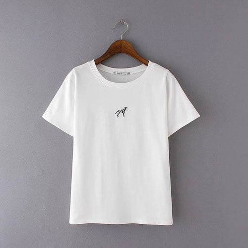 Women Summer Basic T Shirt Fashion Tops O-Neck Short Sleeve Animal Print t-shirt 72255 GS