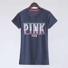 Women Summer T Shirt Fashion Woman Letter Print Fashion Tops O-Neck Short Sleeve Colorful t-shirt 72149 GS