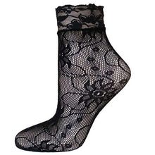 21Colors Fashion Transparent Fishnet Socks Women Lace Nylon Hollow Out Ankle Length Short Socks Ladies Calcetines De Mujer #03 GS