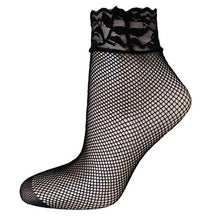 21Colors Fashion Transparent Fishnet Socks Women Lace Nylon Hollow Out Ankle Length Short Socks Ladies Calcetines De Mujer #03 GS
