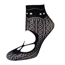 21Colors Fashion Transparent Fishnet Socks Women Lace Nylon Hollow Out Ankle Length Short Socks Ladies Calcetines De Mujer #03 GS