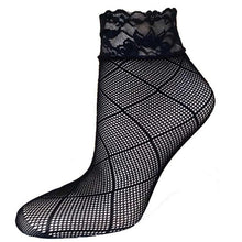 21Colors Fashion Transparent Fishnet Socks Women Lace Nylon Hollow Out Ankle Length Short Socks Ladies Calcetines De Mujer #03 GS