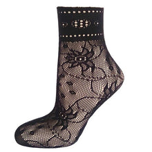 21Colors Fashion Transparent Fishnet Socks Women Lace Nylon Hollow Out Ankle Length Short Socks Ladies Calcetines De Mujer #03 GS